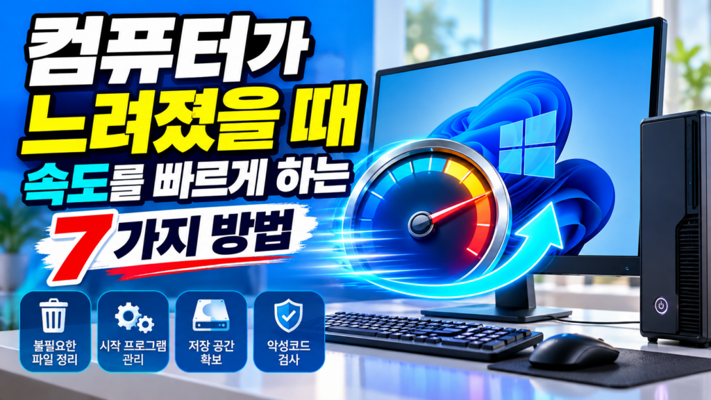 컴퓨터가 느려졌을 때 윈도우11 속도를 빠르게 하는 7가지 방법